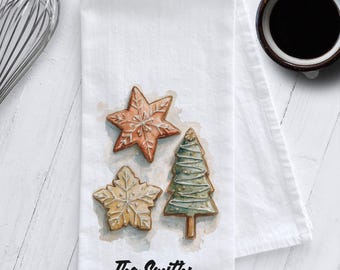 Personalized Christmas Cookies Tea Towel, Personalized Gift, Cookies for Santa, Christmas Kitchen Towel, Gift for Baker, Holiday Baking Gift