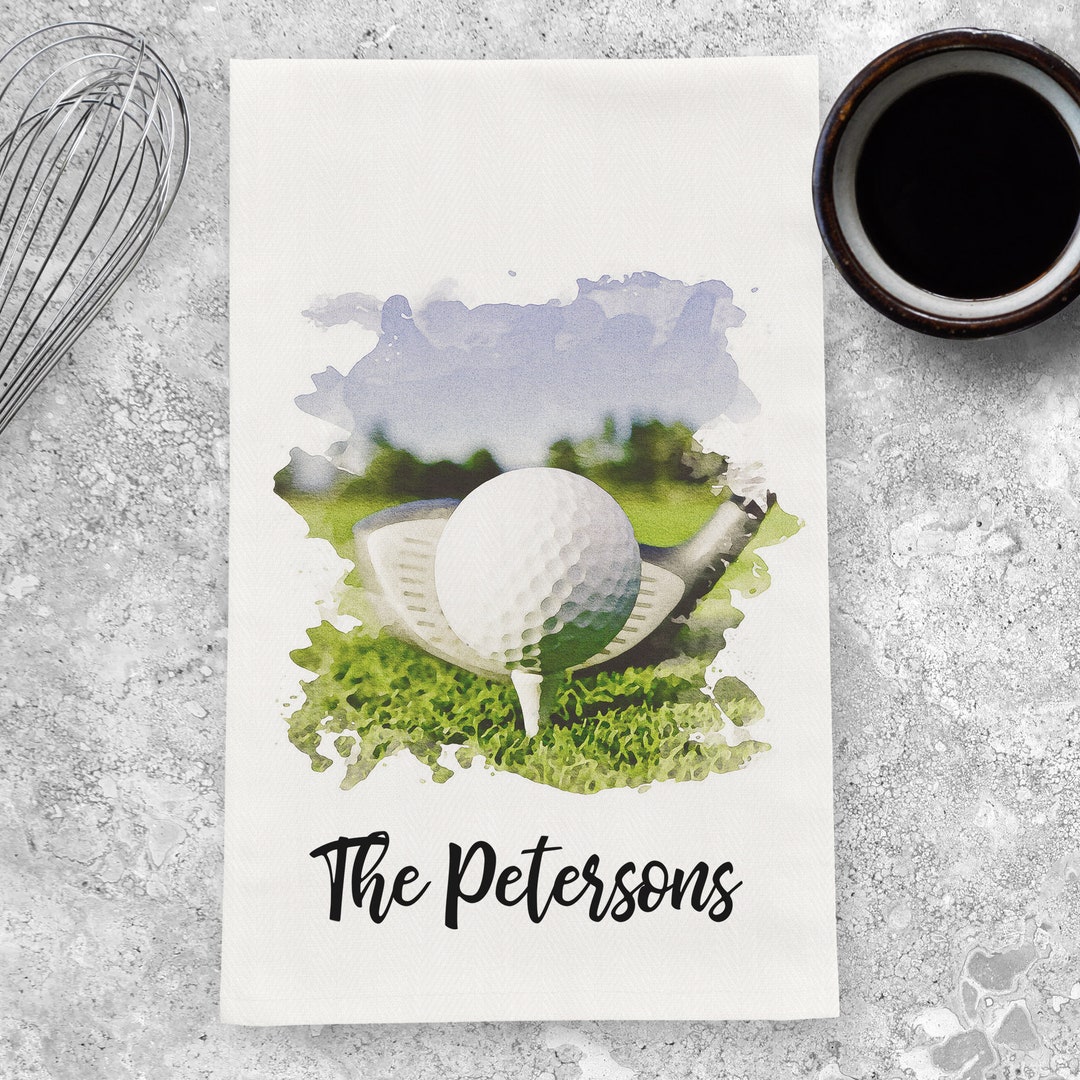 Personalized Golf Tea Towel Customized Housewarming Gift Etsy