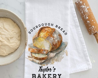 Personalized Sourdough Bread Tea Towel, Tea Towel Gift, Sourdough Bread Gift, Bread Baker Gift, Baking Gift Idea, Gift for Baker, Breadmaker