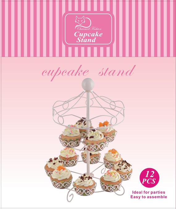 Carousel 12 Cupcakes Stand Merry Go Round Muffin Holder Display Kids Birthday UK