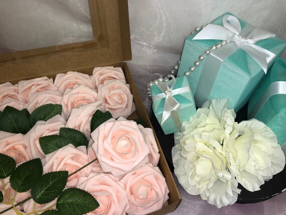 25pcs 7cm Artificial Flower Foam Rose for Wedding Bouquets DIY Home Party Decor