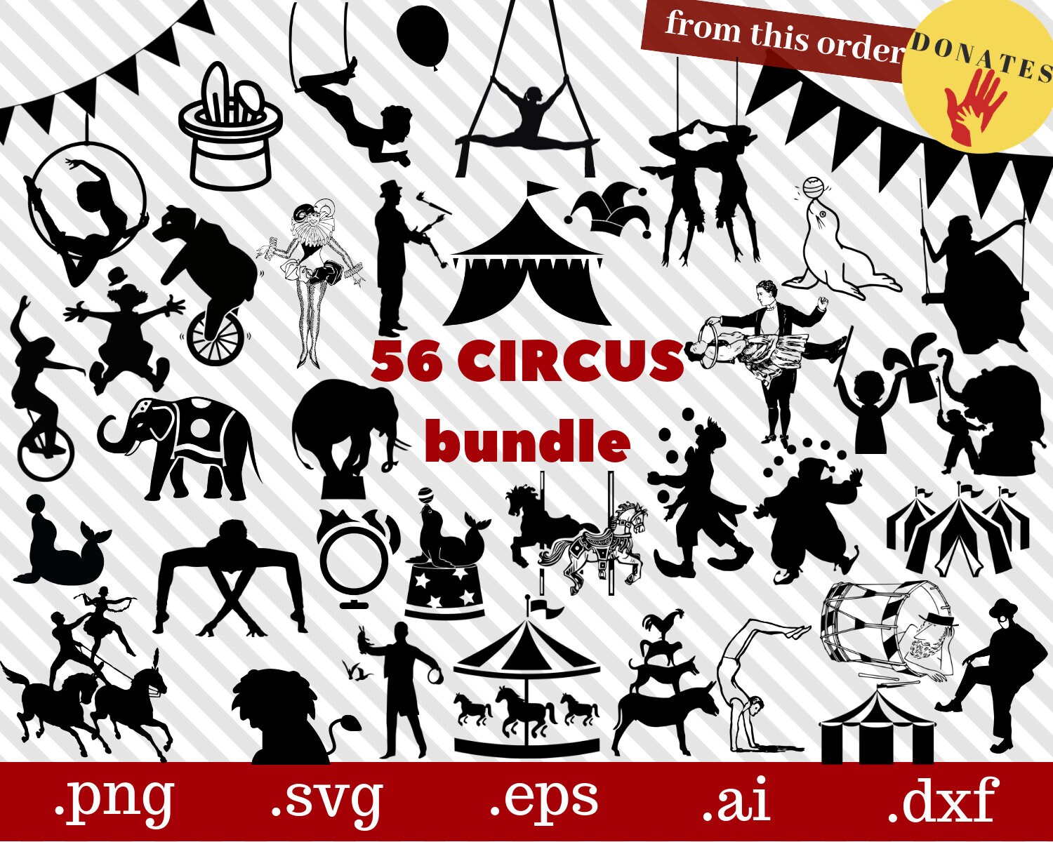 Download circus svg circus cricut circus silhouette circus animal ...