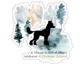 Chinese Crested Dog Sticker,  Vinyl Artist Designed Illustration, Multiple Sizes,  Dog Mom, Gift for Her