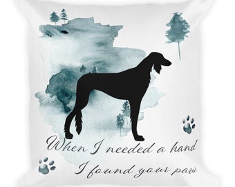 Saluki Dog Pillow,  Custom Dog Pillow, Personalized Pet Pillow,  Home Decor, Gift For Her