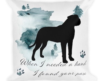 Bullmastiff Dog Silhouette,  Custom Dog Pillow, Personalized Pet Pillow,  Home Decor, Gift For Her