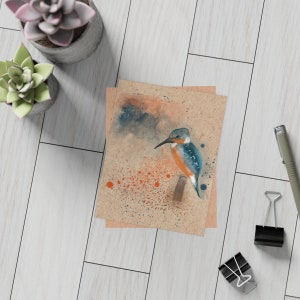 Cartão postal de beija-flor em aquarela, pacotes de cartões comemorativos (10, 30, 50 unidades), cartão abstrato, presente para ela