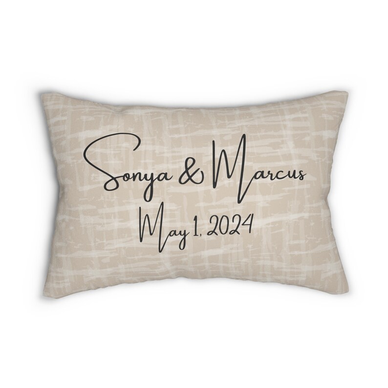 Custom engagement gift, gift for couple, Wedding gift, gift for bride, Wedding Gifts, Wedding Gifts for Couple, Personalized Wedding pillow Beige