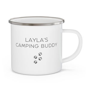 Camping Buddy Dog Mug, Dog Gift, Personalized Dog Mug, Dog Coffee Mug, Custom Dog Gift, Gift for her, Gift for him, Enamel Camping Mug image 3