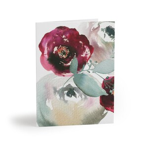 II Biglietti d'auguri floreali Red Rose, Set di carte, Carte vuote, Regalo per lei