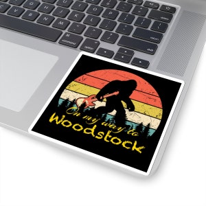 Woodstock Bigfoot Musician Kiss-Cut Stickers, guitar sticker, decal image 6