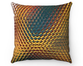 Bronze, teal abstract pattern, lines, stripes, throw pillow, gift for her, home decor