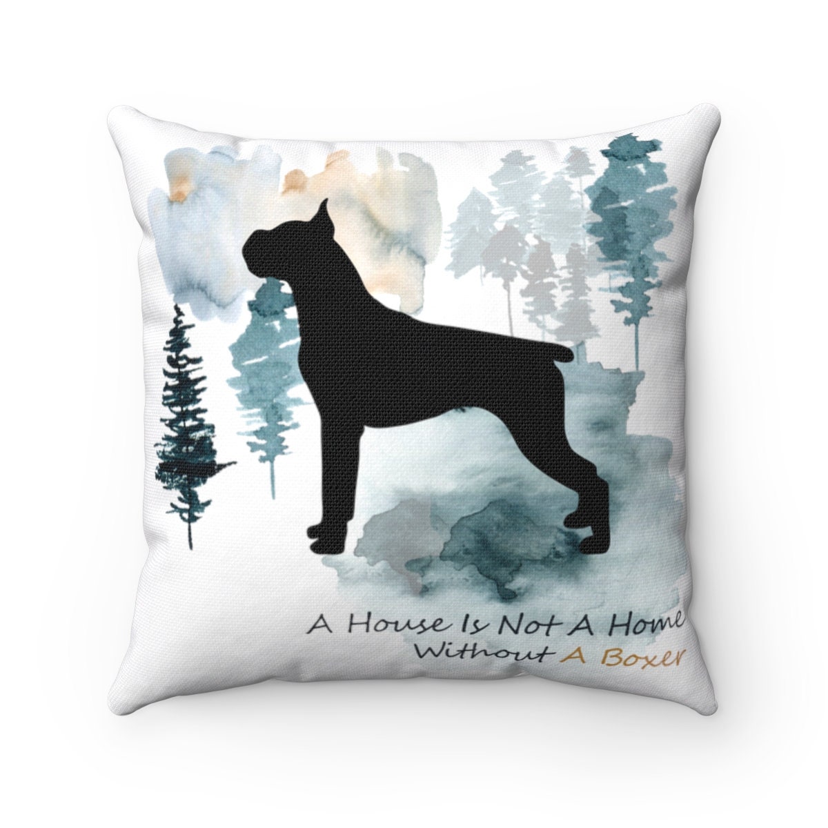 Boxer Dog Throw Pillow, Personalized, 2 sided design, multiple sizes, pillow and insert
