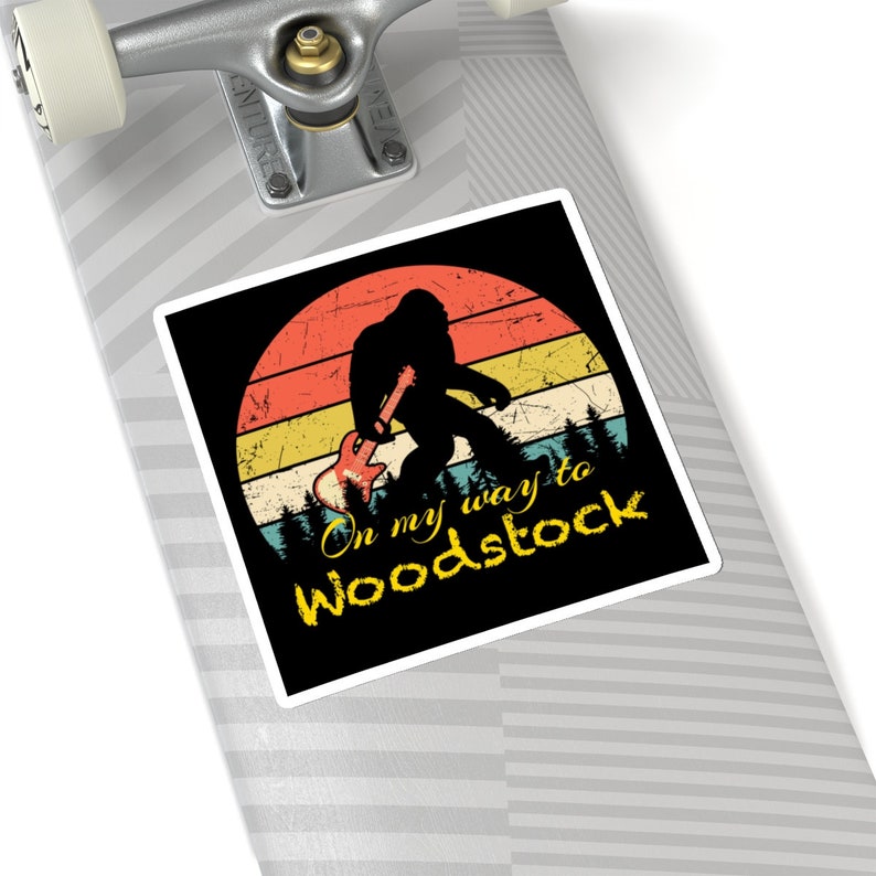 Woodstock Bigfoot Musician Kiss-Cut Stickers, guitar sticker, decal image 9