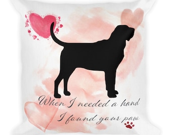 Bloodhound Dog Silhouette,  Custom Dog Pillow, Personalized Pet Pillow,  Home Decor, Gift For Her