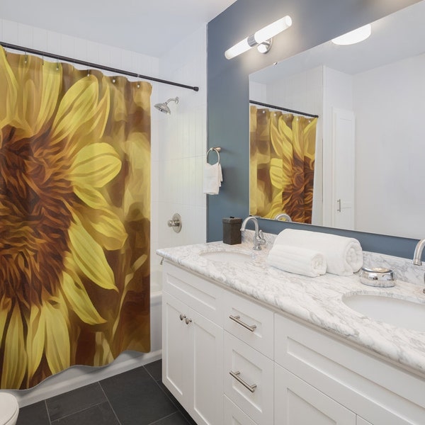 Sunflower Shower Curtain Etsy