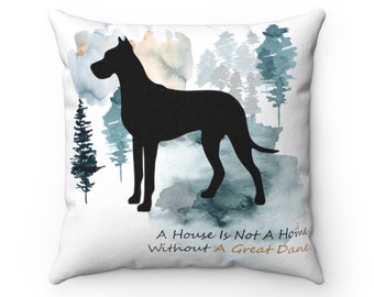 Fawn Great Dane Black Border Satin Feel Cushion Cover With Pillow In AD-GD1-CSB 
