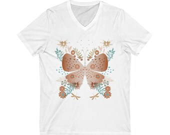 WildFlower Shirt, Gift For Her, v-neck, Floral Graphic Tee, Floral Shirt, Flower T-shirt, Wild Flower Shirt, Wildflower T-shirt