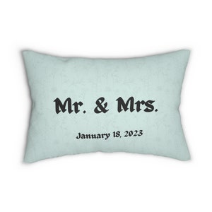 Custom engagement gift, gift for couple, Wedding gift, gift for bride, Wedding Gifts, Wedding Gifts for Couple, Personalized Wedding pillow Seafoam Green