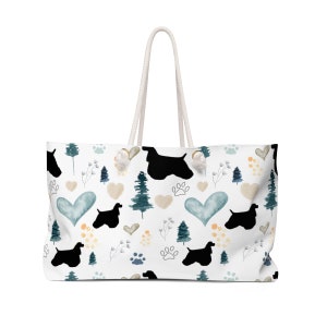 Custom dog breed weekender bag, duffel bag, gift for her, dog lover, custom pet, dog overnight bag