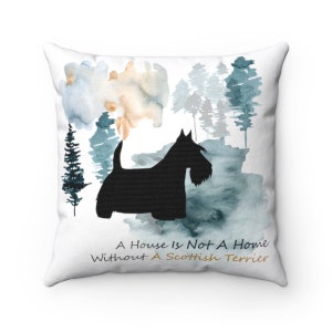 Scottish Terrier Dog Pillow,  Custom Dog Pillow, Personalized Pet Pillow,  Home Decor, Gift For Her