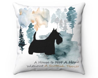 Scottish Terrier Dog Pillow,  Custom Dog Pillow, Personalized Pet Pillow,  Home Decor, Gift For Her