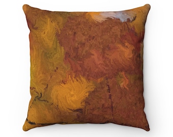 Orange abstract Leaves in Light Throw Pillow, Autumn Decorations, Autumn Pillow, Fall Decor, Home Decor, Gift For Her