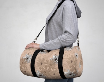 Floral Duffel Bag, carry bag, tote bag, gift for her
