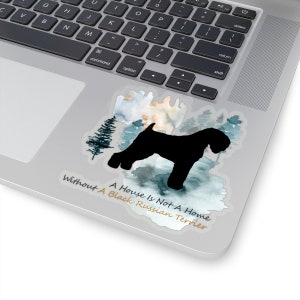Black Russian Terrier Dog  Sticker,  Vinyl Artist Designed Illustration, Multiple Sizes,  Dog Mom, Gift for Her
