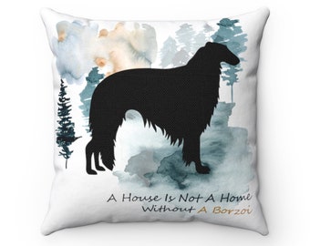 Borzoi Dog Silhouette,  Custom Dog Pillow, Personalized Pet Pillow,  Home Decor, Gift For Her