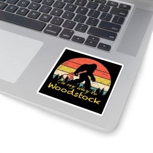 Woodstock Bigfoot Musician Kiss-Cut Stickers, guitar sticker, decal image 1