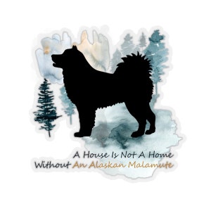 Alaskan Malamute Dog  Sticker,  Vinyl Artist Designed Illustration, Multiple Sizes,  Dog Mom, Gift for Her