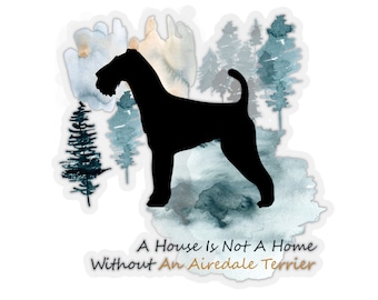 Airedale Terrier Dog  Sticker,  Vinyl Artist Designed Illustration, Multiple Sizes,  Dog Mom, Gift for Her