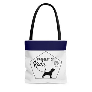 Custom dog tote, personalized pet tote, custom bag, large bag
