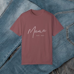 Comfort Colors Mama and Dad Shirts, New Dad Shirt, Gift for New Mom, Pregnancy Announcement Shirts, Mother's Day Gift, Father's Day Gift image 6