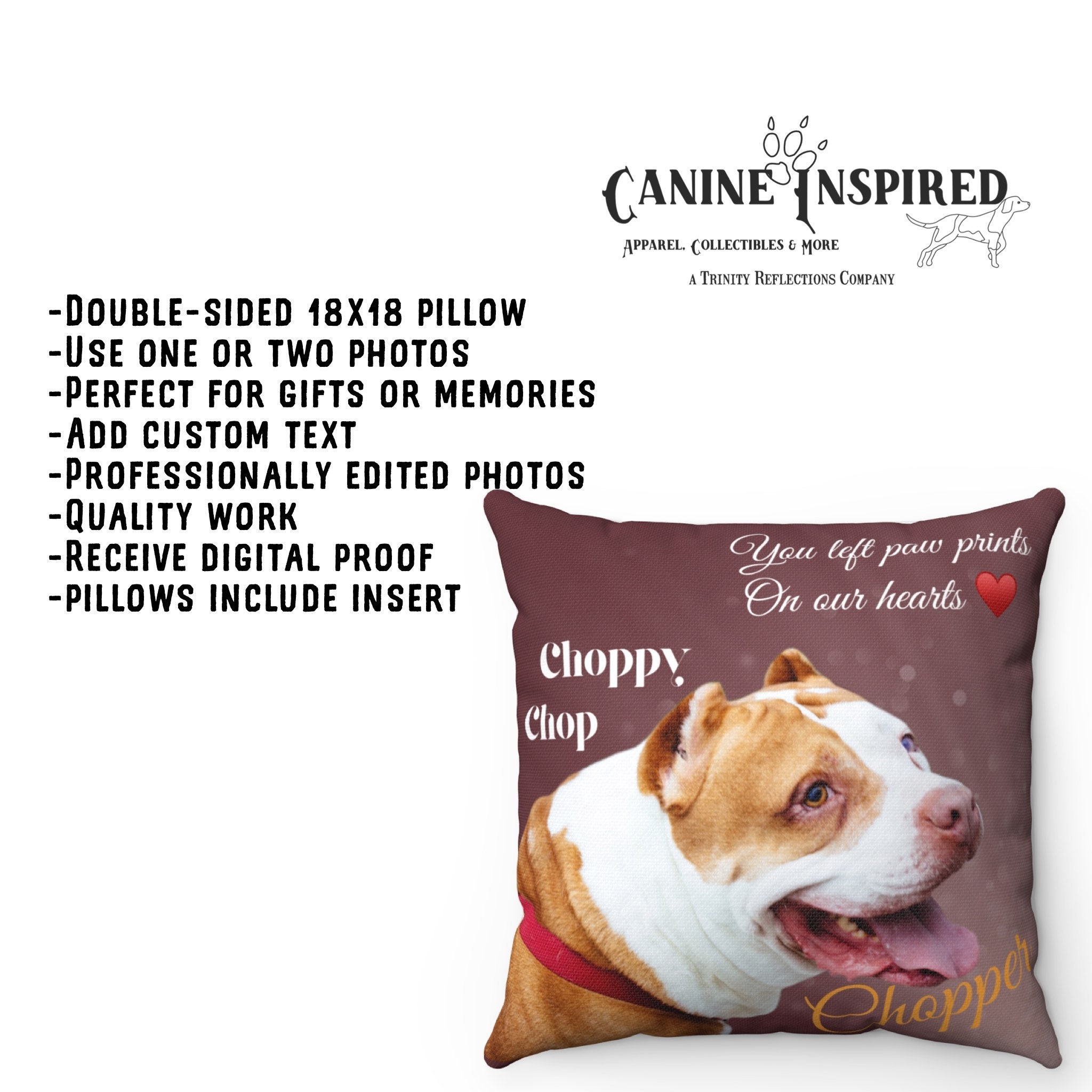 Custom Dog Portrait Pillow: Personalized Pet Memorial Gift