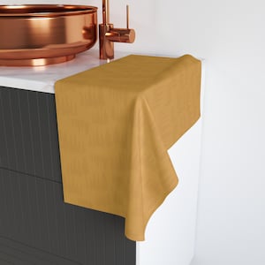 Stylish Hand Towel in Warm Gold - Modern Kitchen Decor, Home Essentials, Gift for Her, Bathroom Accent, Eco-Friendly