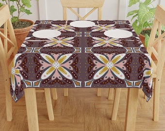 Burgundy Squares Tablecloth, Round Tablecloth, Square Tablecloth, Blue Tablecloth, green