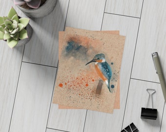 Watercolor hummingbird postcard,  Greeting Card Bundles (10, 30, 50 pcs), abstract card, gift for her