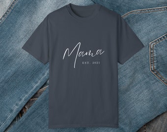 Comfort Colors Mama and Dad Shirts, New Dad Shirt, Gift for New Mom, Pregnancy Announcement Shirts, Mother's Day Gift, Father's Day Gift