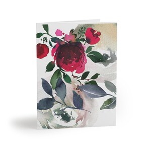 Biglietti d'auguri floreali Red Rose, Set di carte, Carte vuote, Regalo per lei