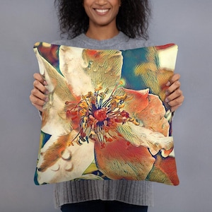 Knockout Rose Bronze Throw Pillow 18x18 | Red and Gold  Decor | Cabin, Lodge & Airbnb Accent