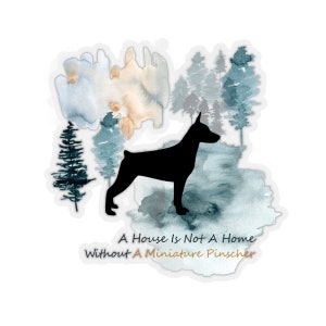 Mini Pin, Miniature Pinscher Dog Sticker,  Vinyl Artist Designed Illustration, Multiple Sizes,  Dog Mom, Gift for Her