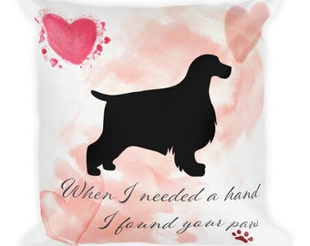 English Cocker Spaniel Dog Silhouette,  Custom Dog Pillow, Personalized Pet Pillow,  Home Decor, Gift For Her