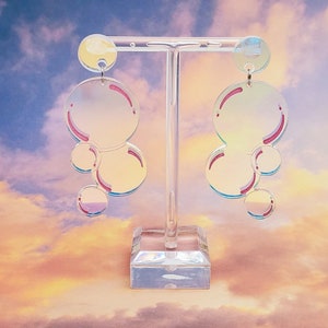 bubbles earrings | iridescent acrylic