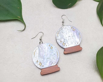crystal ball earrings