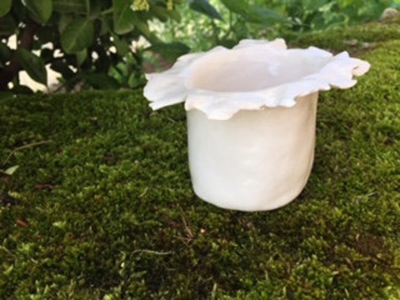 Pot en Céramique Pot de Fleurs, Vase ou Confiture H 7 cm L 11cm