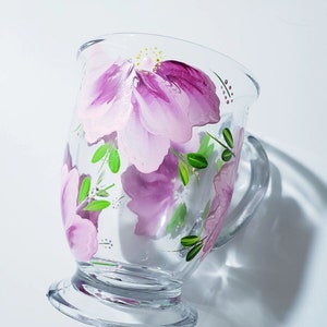 Handpainted Floral designed Coffee or Tea Mug, 15ozs. This Mug is microwave and topshelf dishwasher safe. image 1