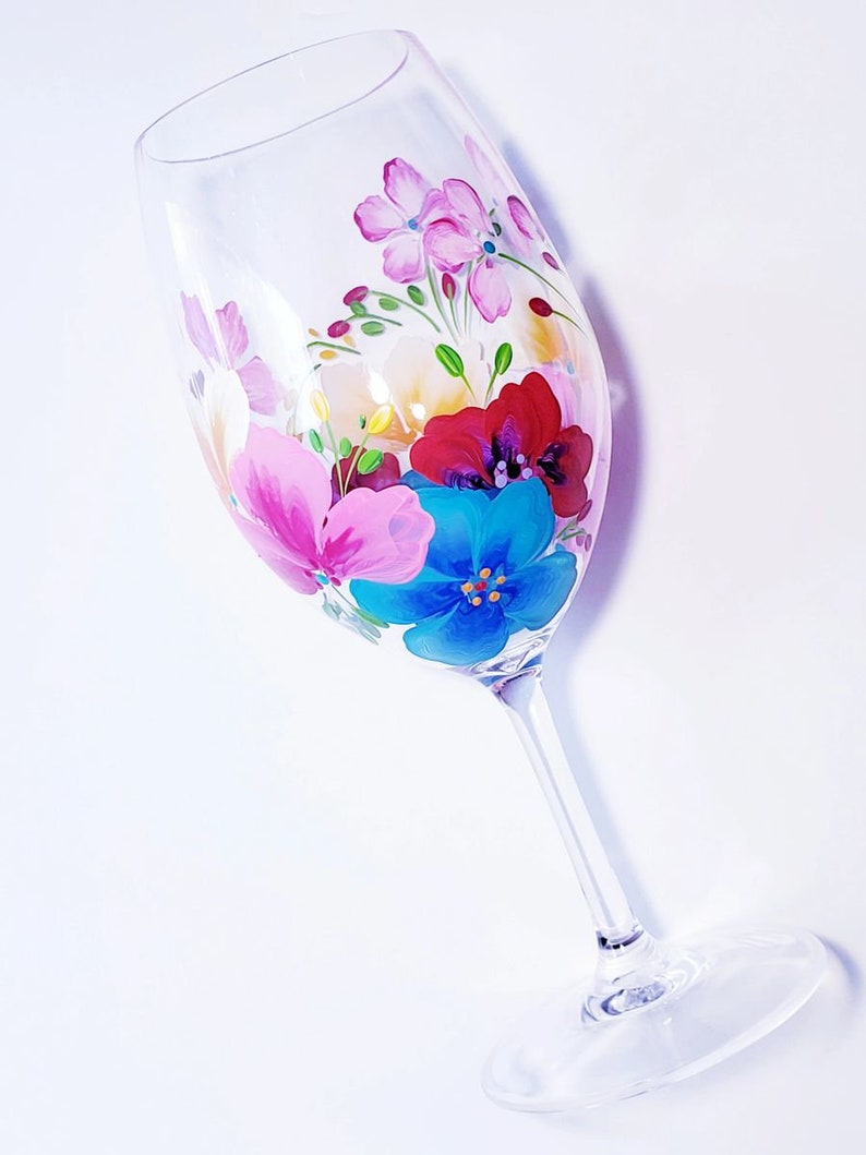 Unbreakable Painted Acrylic Wine Glass Etsy