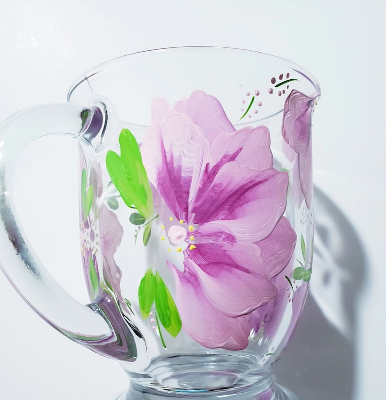 Handpainted Floral designed Coffee or Tea Mug, 15ozs. This Mug is microwave and topshelf dishwasher safe. zdjęcie 2