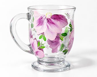 Handpainted Floral designed Coffee or Tea Mug, 15ozs.  This Mug is microwave and topshelf dishwasher safe.